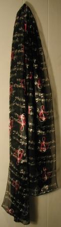 Black and Red Clefs Scarf